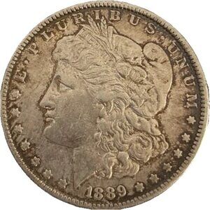 1889 Morgan Silver Dollar • VF • Mint Mark Not Visible • 90% Silver